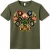 Folk Art Heart Graphic T-Shirt Botanical Floral Flower Design Gift Tee