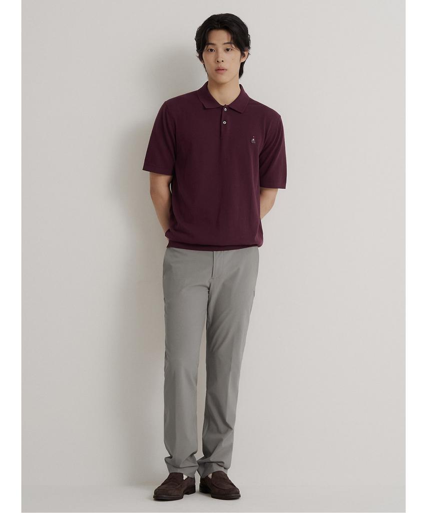 Binpolmen Poly Elastic Waist Standard Fit Pants Khaki