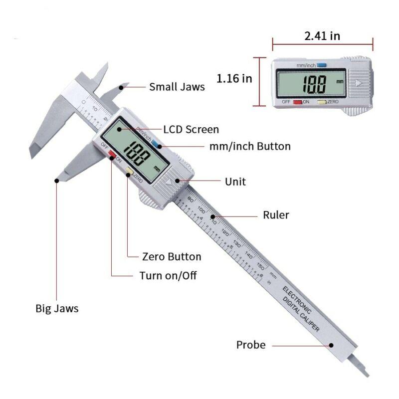 NEW 6'' 150 mm LCD Digital Caliper Vernier Micrometer Measure Survey Gauge Ruler NEW 6'' 150 mm LCD Digital Caliper Vernier Micrometer Measure Survey Gauge Ruler