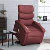 Foldable Reclining Armchair with Massage, Electric, Burgundy