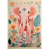Pastel Botanical Jungle Animal Poster Giraffe Elephant Lion Parrot Snake Tiger Print Wall Art Picture Canvas  Home Decor