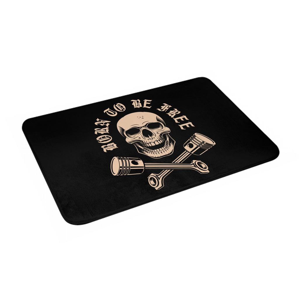Rockabilly Rock Biker Motorcycle Skull Doormat Mat Anti-Slip  Bath Kitchen Bedroom Rug Carpet 40*60cm