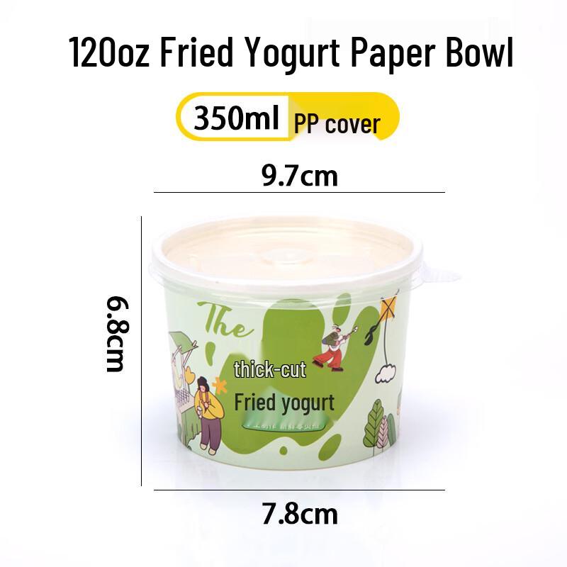 Handun Disposable Fried Yogurt Paper Bowls with Lids
