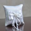 White Silk Jute Ring Bearer Pillow 15*15cm 20*20cm Jewellery Cushions Ribbon Bowknot Ring Pillow