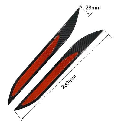 2Pcs Car Sticker Bumper Protector Reflective Strips Auto Motorcycle Anti-Scratch Warning Stickers Carbon Fiber Red Blue White
