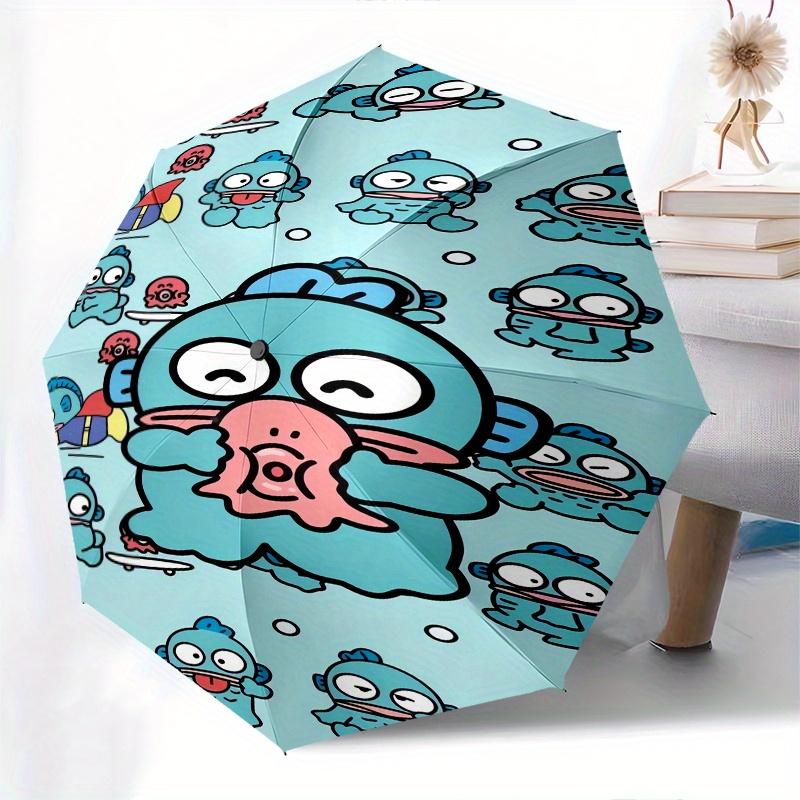 HangYodon Automatic Folding Umbrella-Simple 8-Rib Design, Bright Cartoon Pattern, Durable Iron Frame, Suitable For Travel, Outdoor, Beach-Cu