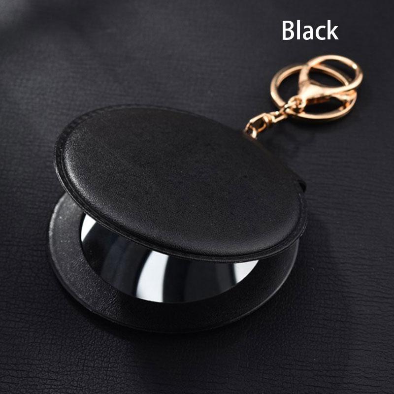 

Зеркало для макияжа Pu Маленькое круглое зеркало Брелок Двустороннее складное зеркало