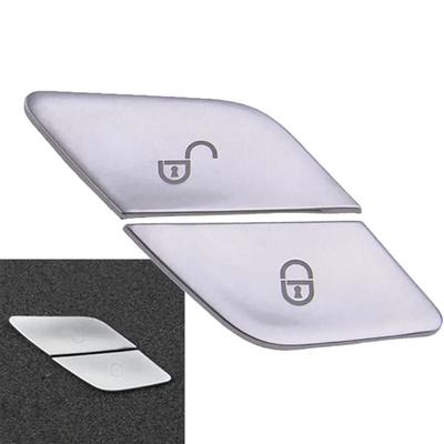 2x Chrome Door Lock Switch Button Cover Set For Mercedes For Benz C Class W205 2015-2019 E Class W213 Class X253 2016-2019