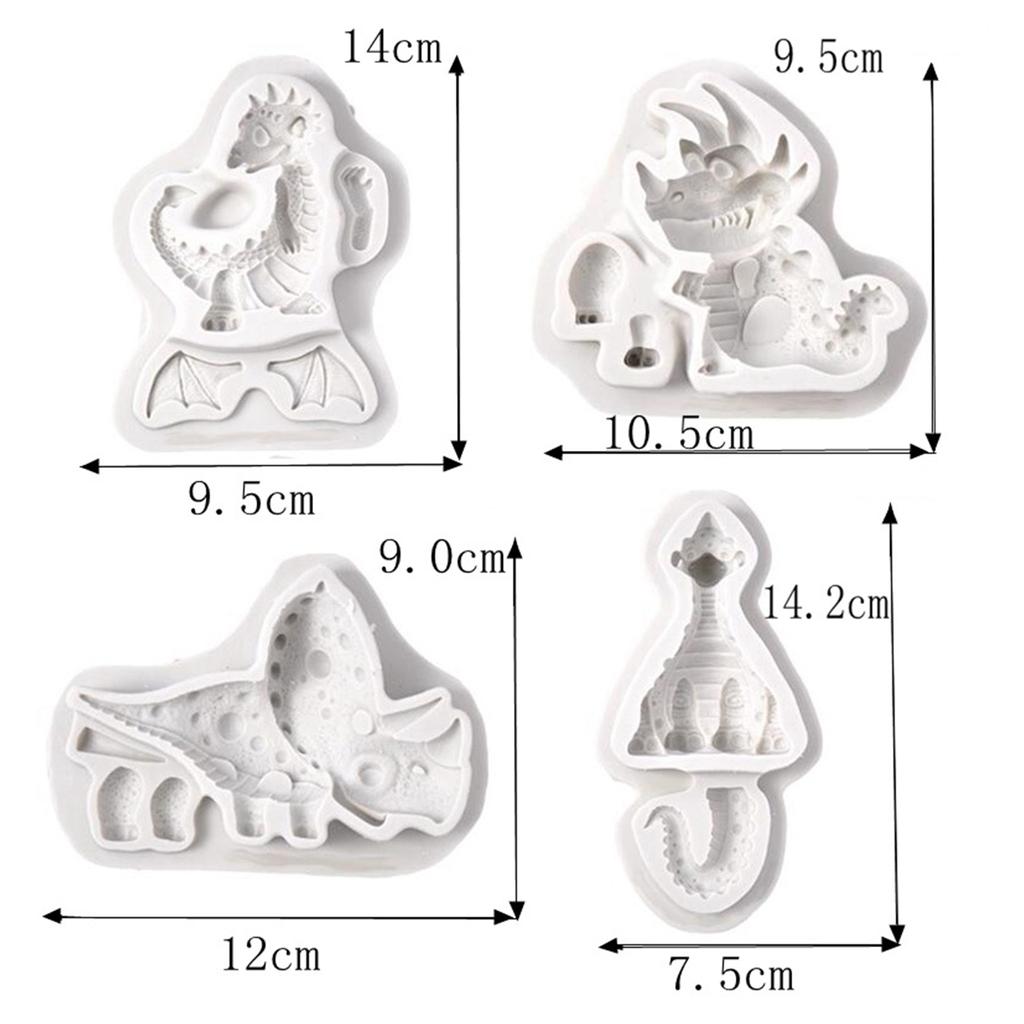 DIY Dinosaur Silicone Molds Triceratops Shape Fondant Mold Biscuit Cookie Baking Mold Chocolate Decor Handmade Mold