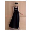 Korean Style Fashionable Solid Color Vest Dress for Kids - Summer Princess Letter Dress