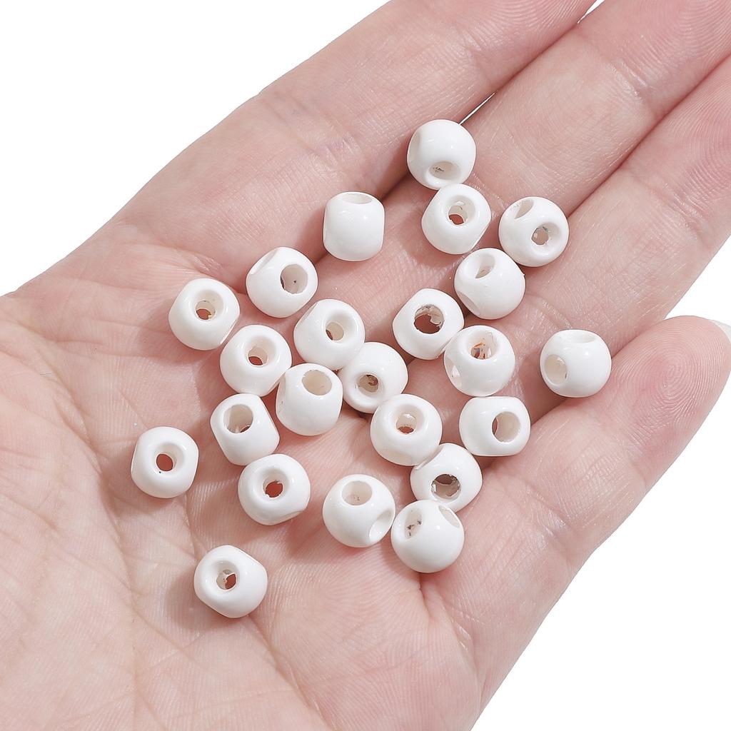 Handmade Bracelet Beads Acrylic Solid Color 8 × 6mm Four-way Straight Hole Beads String Accessories Handmade DIY Bracelet Pendant Jewelry Accessories