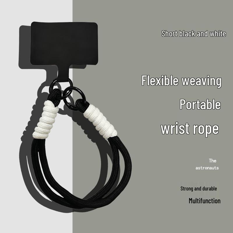 Popular Color-Block Phone Lanyard: Multi-Functional Anti-Loss Case, Earphone Cover, Toy Bag, Woven Wrist Strap
