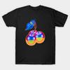 Asian Size Men Black Print T-shirt Aesthetic Chrome Cherries No-Cut Heat Transfer Print Cotton Tshirt