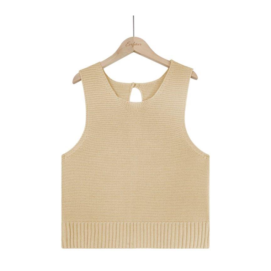 Spring and Summer Women's Vest Fashion Solid Color Camisole Tank Tops Knitted Button Down Tops Undershirt