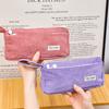 Casual Korean Style Large-Capacity Corduroy Pencil Case Students' Cute Pure Color Pencil