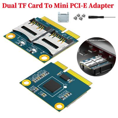 Dual TF Micro SD Card To Mini PCI-E Adapter Memory Card Converter Memory Card Reader Adapter for All PCI Express Mini Card Slot