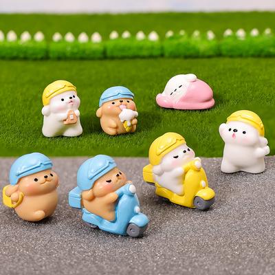 Micro-landscape Food Delivery Rider Decorative Ornaments, Car Home Resin Craft Decorative Small Ornaments Accessories