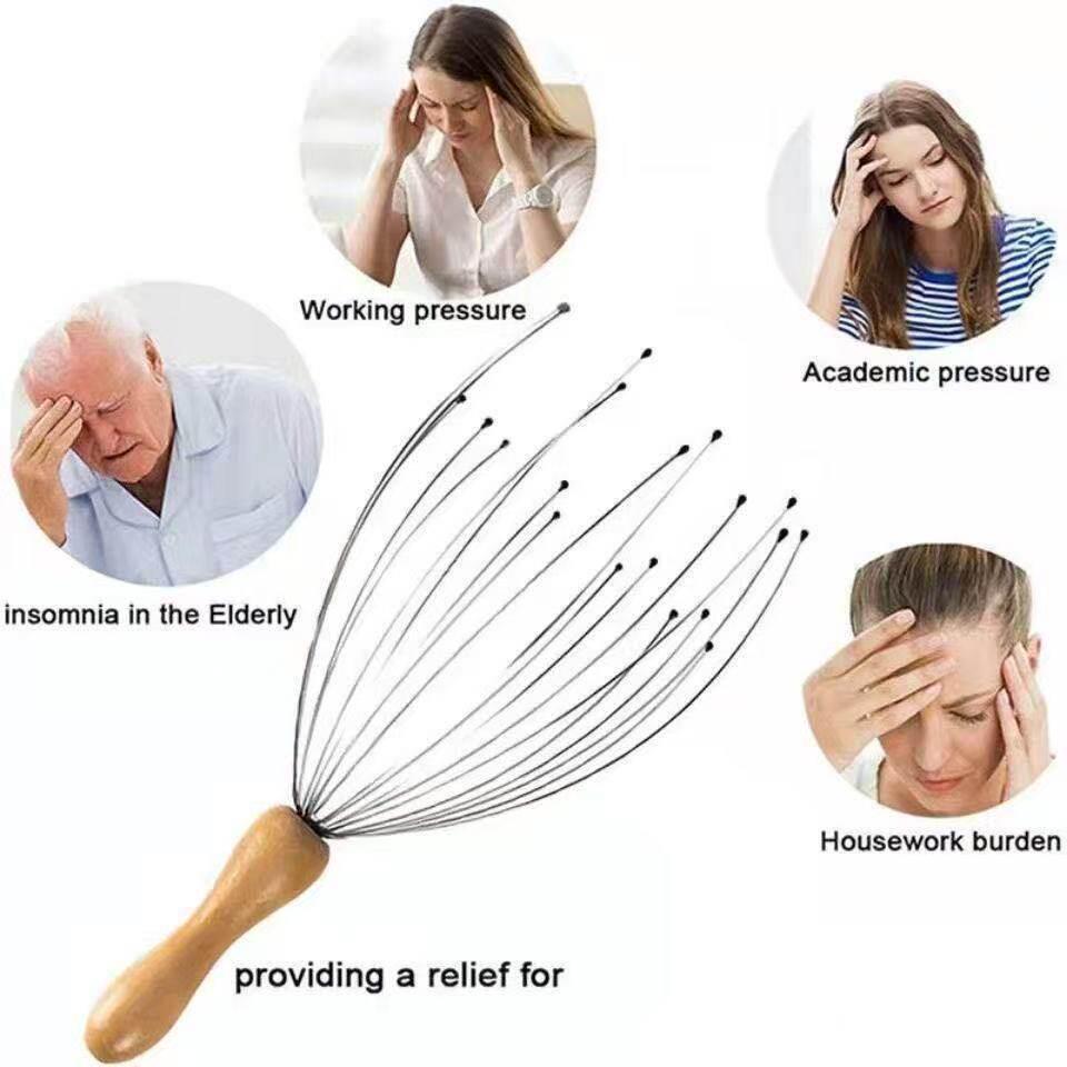 Octopus Scalp and Ear Massager: Itchy Head Relief and Meridian Comb
