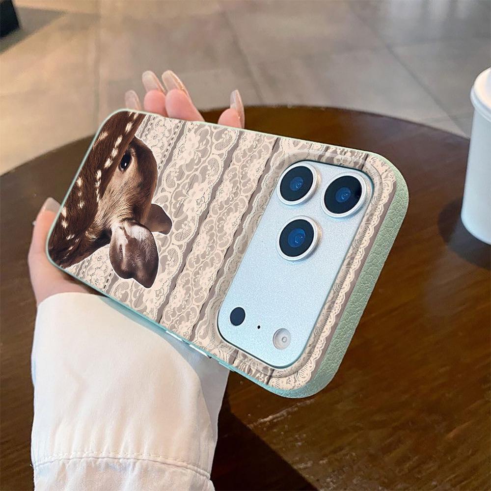 Lace Deer Pattern Silicone Phone Case For iPhone 17 Pro Max 11 12 13 14 15 16 Pro 17 Air 15 14 Plus X XS XR Soft Cover