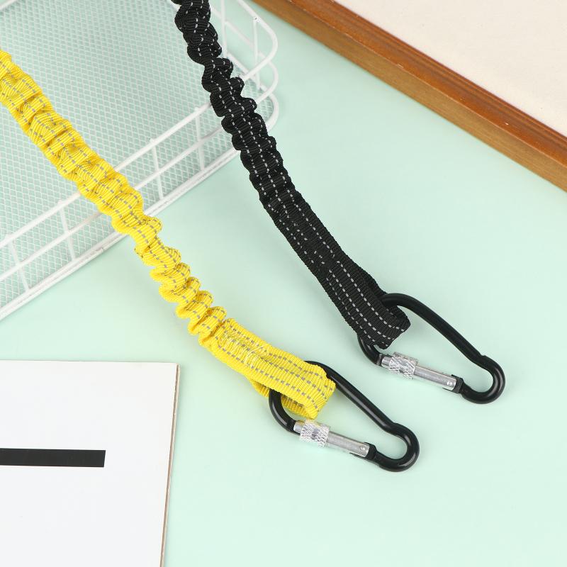 Safety Bungee Tether Tool Lanyard With Carabiner Hook Climbing Working Anti-Falling Safety Rope Aerial Work Climbing Accessories