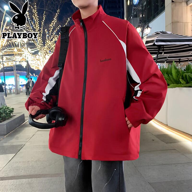 PLAYBOY Youth Stand-Collar Spliced Jacket 4XL