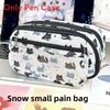 Small Red Book Cartoon Pencil Case With Multilayer Storage And Zipper For Students