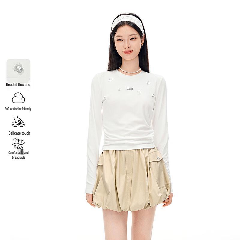 LEDING Women s Faux Two-Piece Long Sleeve T-Shirt S
