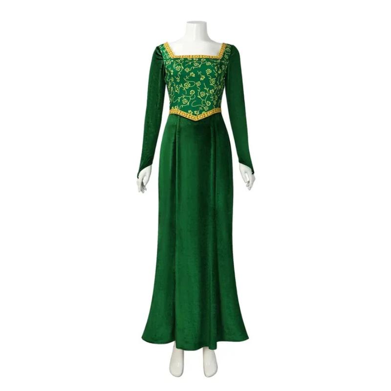 Cosplay Shrek Costume Anime Princess Green Dress Fiona Dress Shrek Cosplay Costume Women Sexy Velvet Halloween Carnival Clothes