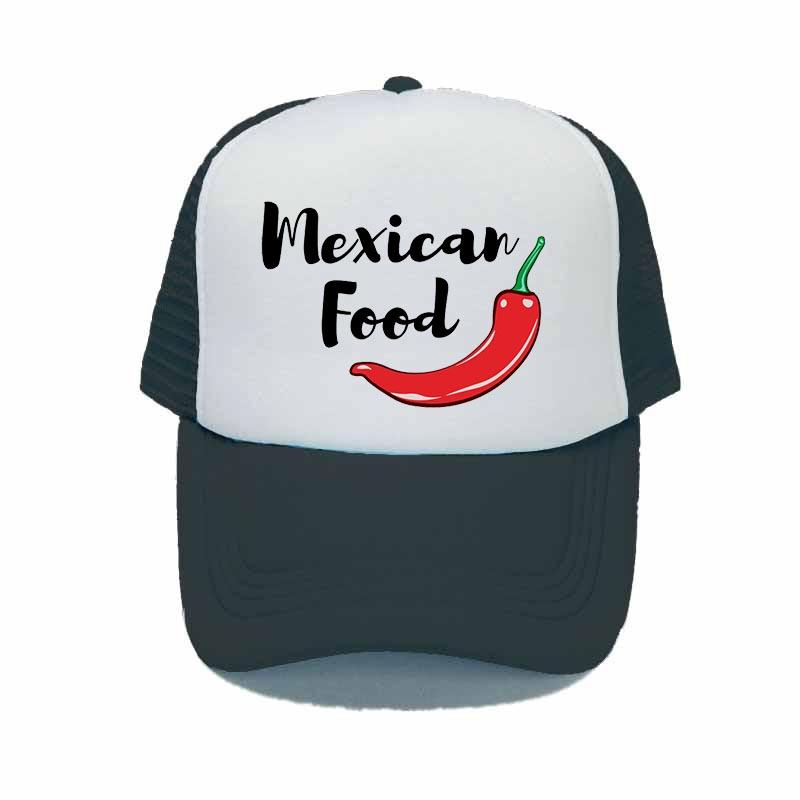 Женские кепки и шапки унисекс с чили Red Hot Chilli Pepper Trucker Hat с рисунком чили и мексиканской едой, бейсболка YY329 56-60cm for adult