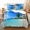 3D HD ložní souprava Queen Povlak na přikrývku Povlak na polštář Povlečení USA King Twin Full Double Single Bed Seaside Coconut Tree