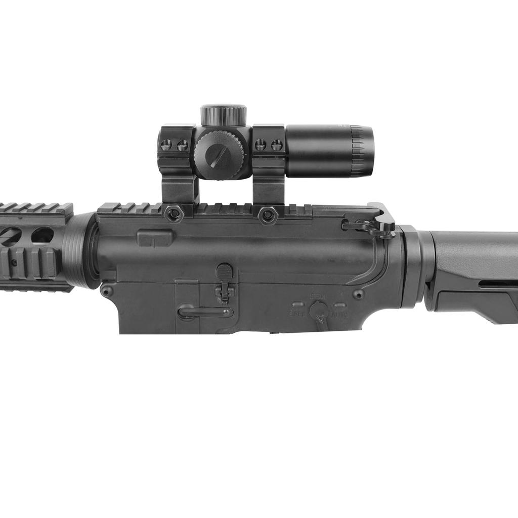 SKEERY 3x28IR Riflescope, 3x Fixed Magnification, Compact Scope, Red and Green Brightness Adjustable in 5 Levels, Short Scope for Airsoft, with 20mm