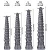 Extra Long Spiral Ridged Anal Plug - Silicone Dildo for Deep Stretching & Prostate/G-Spot Stimulation, Sex Toy for Men & Women