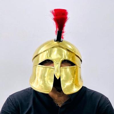 Großer korinthischer Helm Großer spartanischer Helm mit rotem Busch Mittelalterlicher Stahlhelm mit Innenfutter Bestes Geschenk für ihn