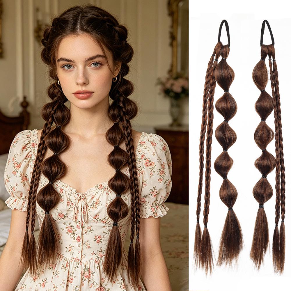 Tibetan Style Braided Ponytail - Bubble & Boxing Braid Hair Accessories