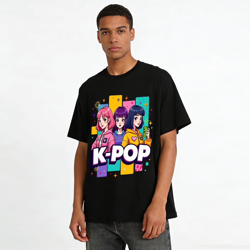 KPOP Girl Group Print Hoodie Trendy Sweet Cool Loose Sweatshirt Casual Coat For Teens Pure cotton T-shirt