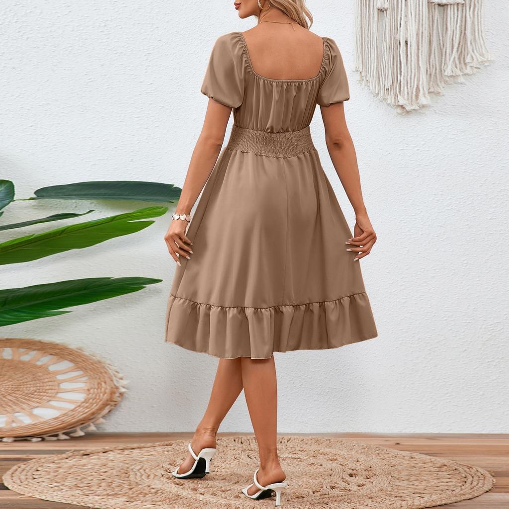 Women's Long Dress Maxi Dress Casual Dress Chiffon Dresses Swing Dress Casual Mature Outdoor Daily Date Ruffled Short Sleeve V-neck Dress