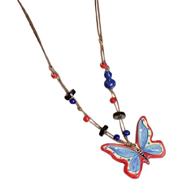 

Graceful Butterfly Locket Necklace Adjustable Neckwear With Cultural Flair For Modern Wardrobe Styling