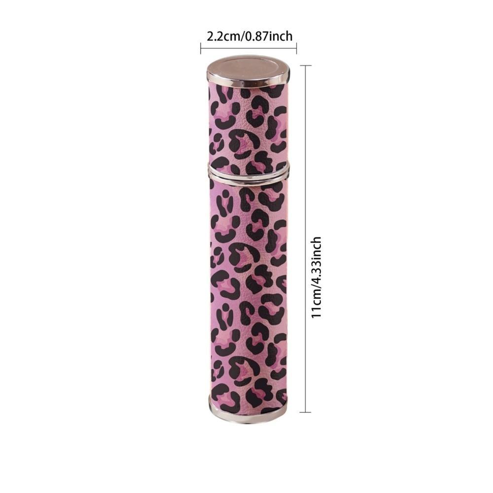 Reusable Leopard Print Leather Spray Bottle Portable Cosmetic Container 10ml Perfume Bottle Makeup
