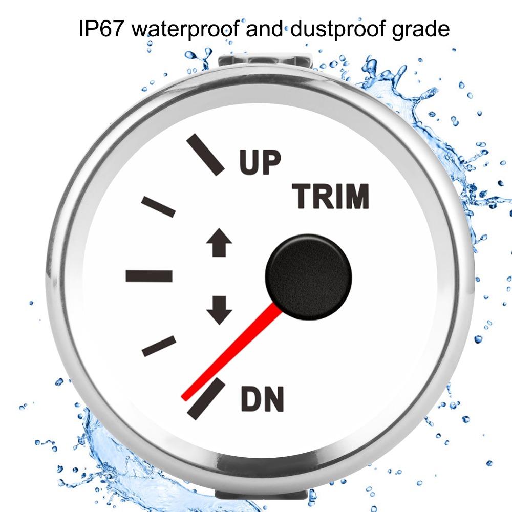 IP67 Waterproof Boat Trim Gauge Red Backlight Marine Trim Meter Ship Trim Indicator Marine Use