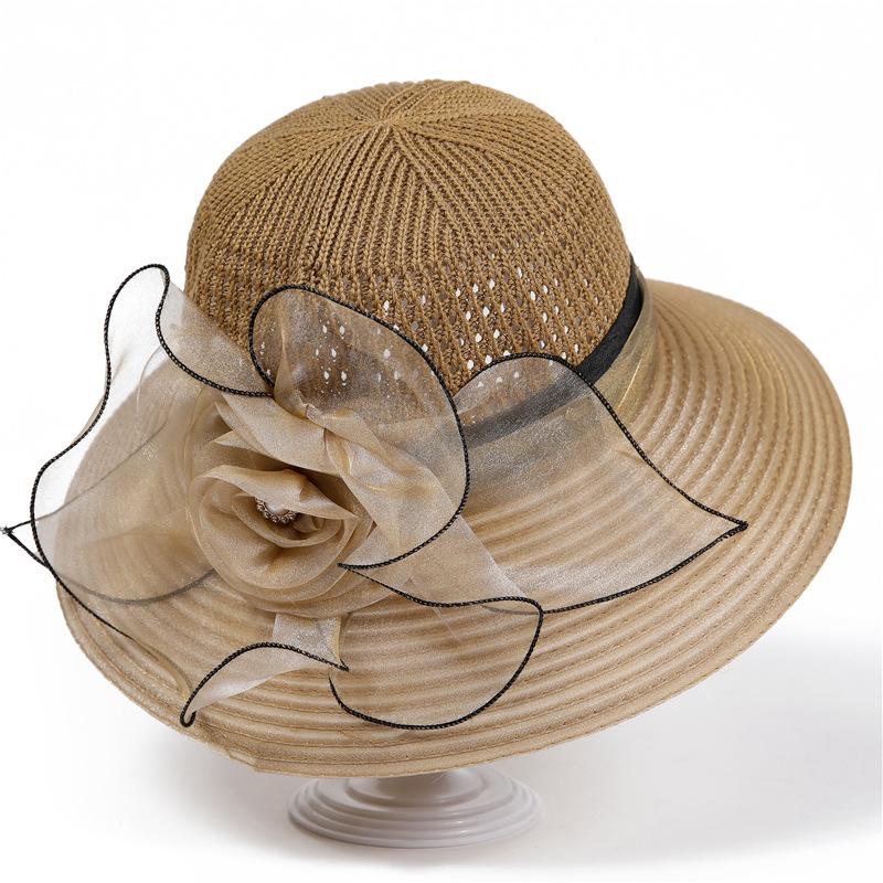Summer Hat Ladies Sunscreen Hat Elegant Mother Organza Sunshade Hat Sun Hat Bucket Hat