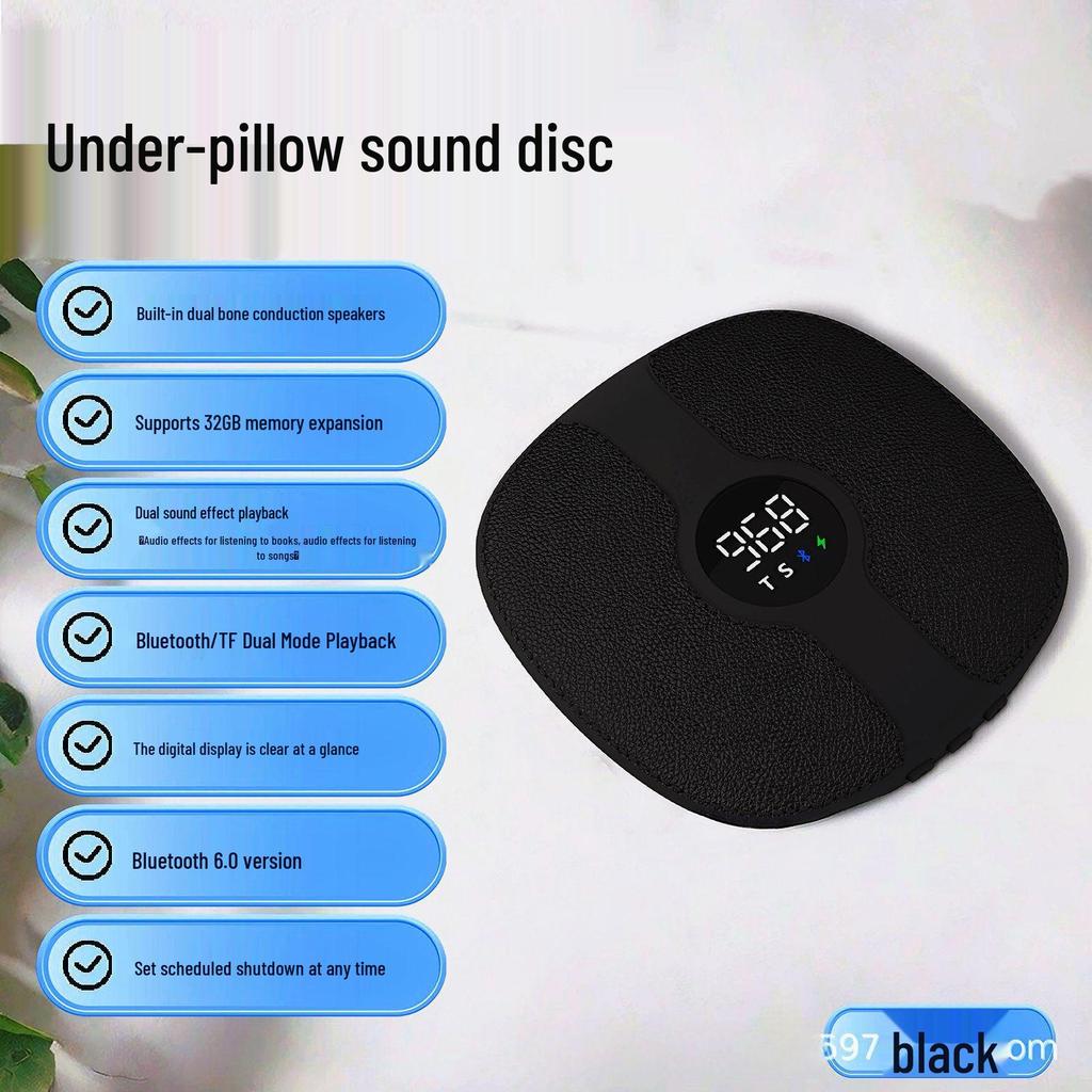 Bone Conduction Bluetooth Sleep Speaker: Under-Pillow White Noise & Music Device