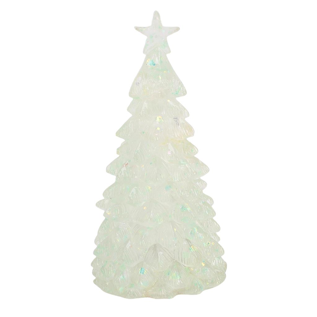 Lighted Xmas Tree Decor Battery Powered Resin Xmas Tree Tabletop Decoration for 1 12 Scale Dollhouse