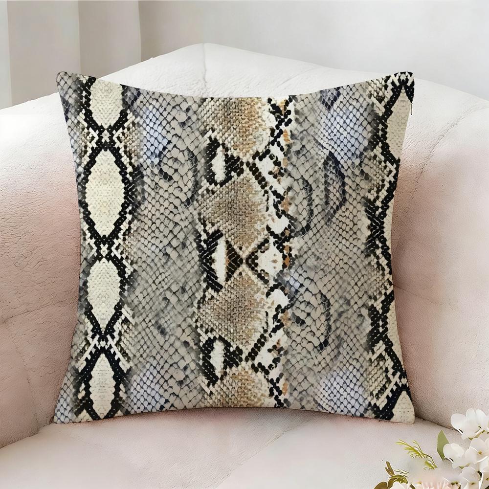 Snake Print Pillow Case Pillowcase, Double-sided Printed, Sofa Cushion, Bedroom Headboard Pillow