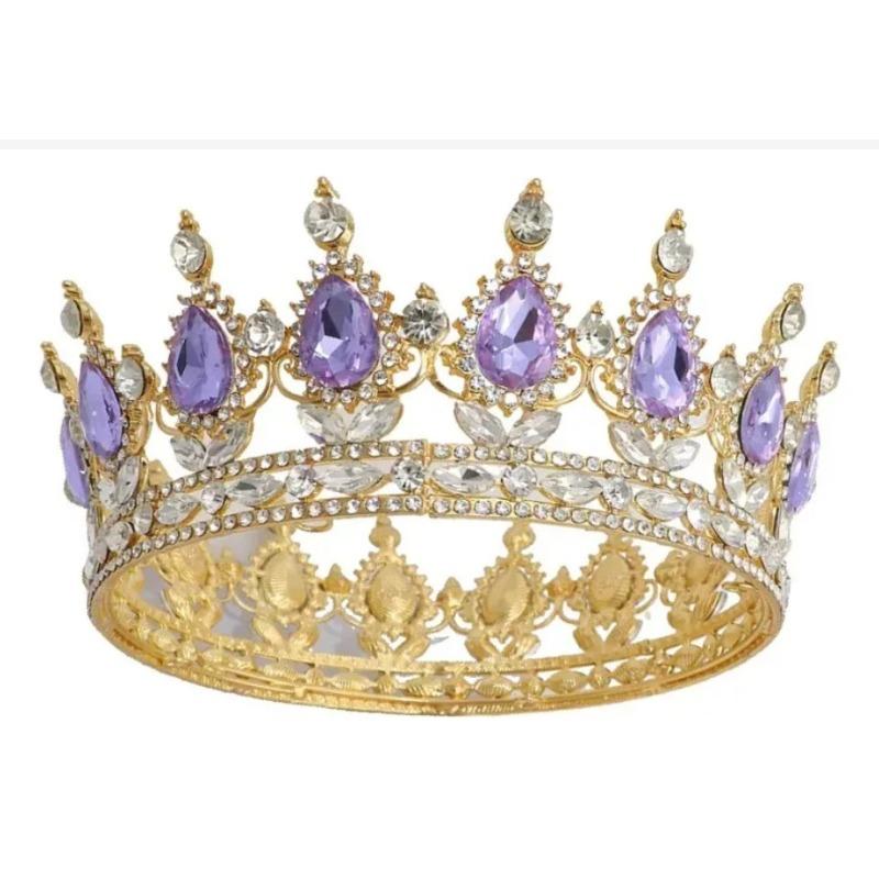 Queen Alloy Full Circle Crown Decoration Accessories Adult Wedding Hair Crown Children's Rhinestone Tiara Crown