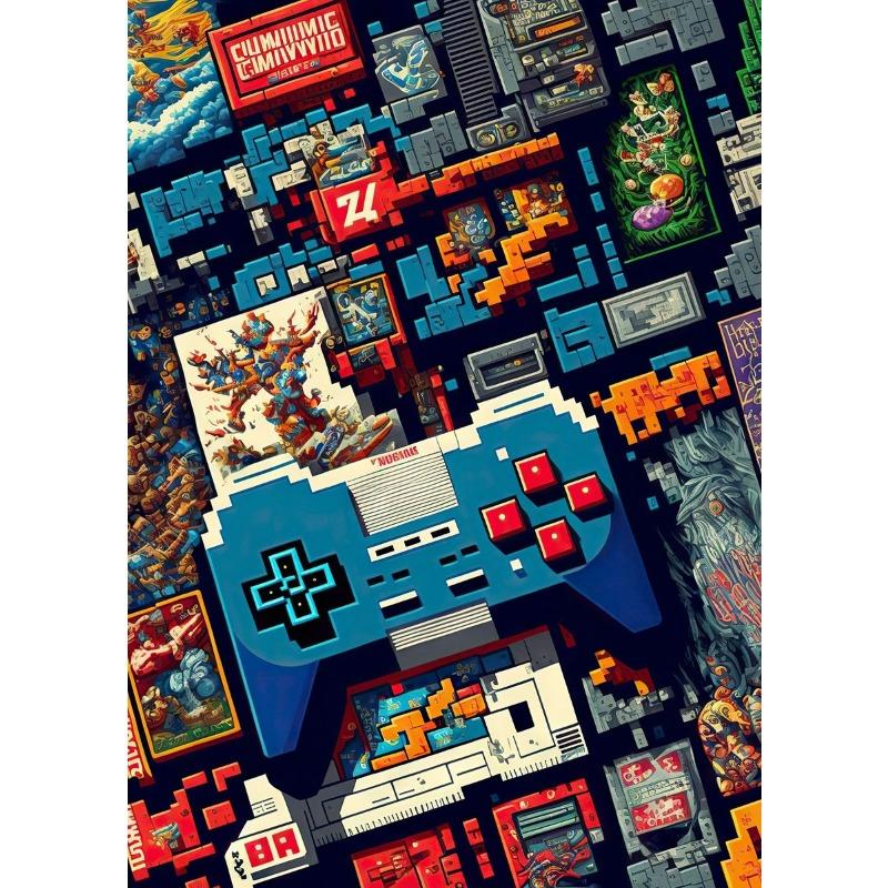 

Pixel Gaming Game Boy Плакат Печать на холсте Gamer Life Gamer Love Home Room Decor Игровая комната Комната для мальчиков Эстетический настенный декор 21cm×30cm NoFrame
