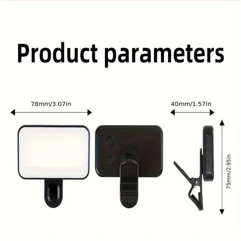 Portable Clip-On LED Fill Light - Small Adjustable Brightness And Angle, USB Rechargeable, Great For Selfies And Videos