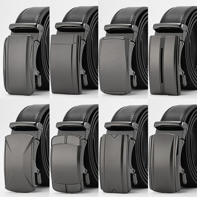 New Men's Second Layer Leather Automatic Buckle Leather Belt Pure Real Cowhide Business Casual Belt