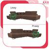 Corner Sofa, Foldable, F, Sleeping, Savio, Left, Family Furniture, Brown, Corduroy