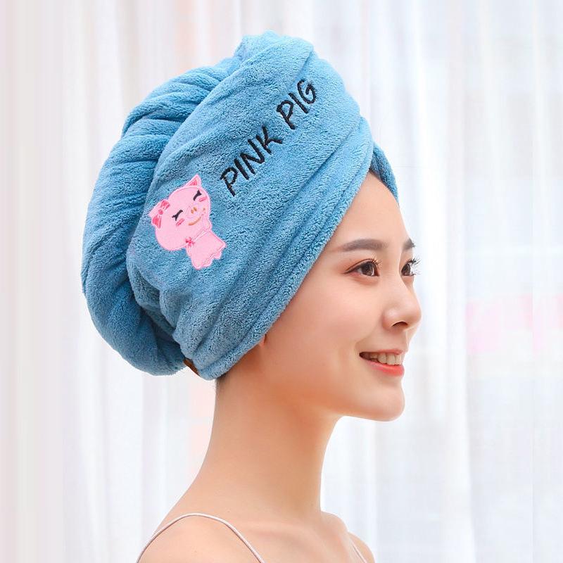 Magic Shower Hat Made of Microfiber, Embroidery Towel, Bath Caps, A Hat for Dry Hair, A Quick -drying Soft Hat for A Lady, A Turban on His Head