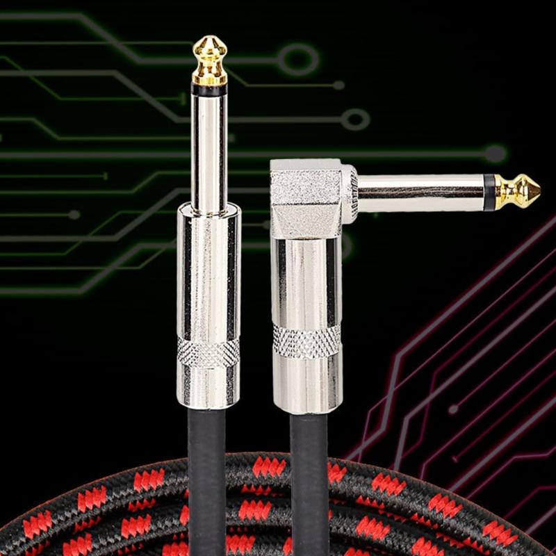 6.35mm To 6.35mm 90 Degree Right Angle Sound Cable For Electric Guitar Basses Mixer 6.35mm Connectors Long Elbow Wire